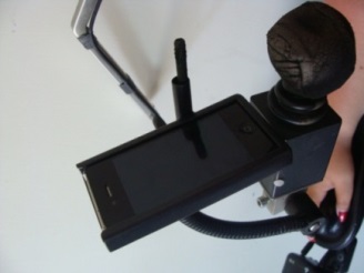 Halterung und Bedienung iPhone, Kinnsteuerung